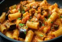 ببینید| طرز تهیه یک پاستای خوشمزه و متفاوت ایتالیایی با بادمجان