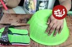 ببینید؛ ساخت یک صندل زیبا با استفاده از سبد پلاستیکی در اندونزی