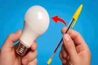 ببینید؛ نحوه تعمیر لامپ های LED سوخته با کمک یک خودکار!