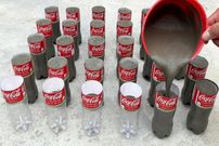 ببینید؛ نحوه درست کردن یک گلدان خاص با بطری های نوشابه و سیمان
