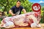 ببینید| غذای روستایی در آذربایجان؛ برش زدن حرفه ای یک گاو کامل و پخت غذا با آن