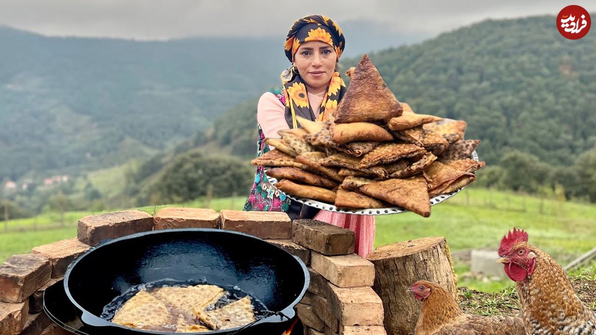 ببینید؛ غذای روستایی در ایران؛ تهیه سمبوسه ترد با گوشت چرخ کرده و سبزیجات