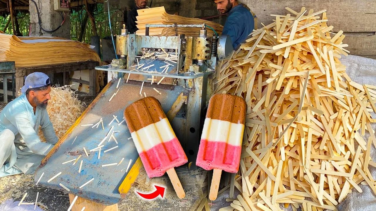 (ویدئو) نحوه ساخت میلیاردها چوب بستنی دریک کارخانه پاکستانی