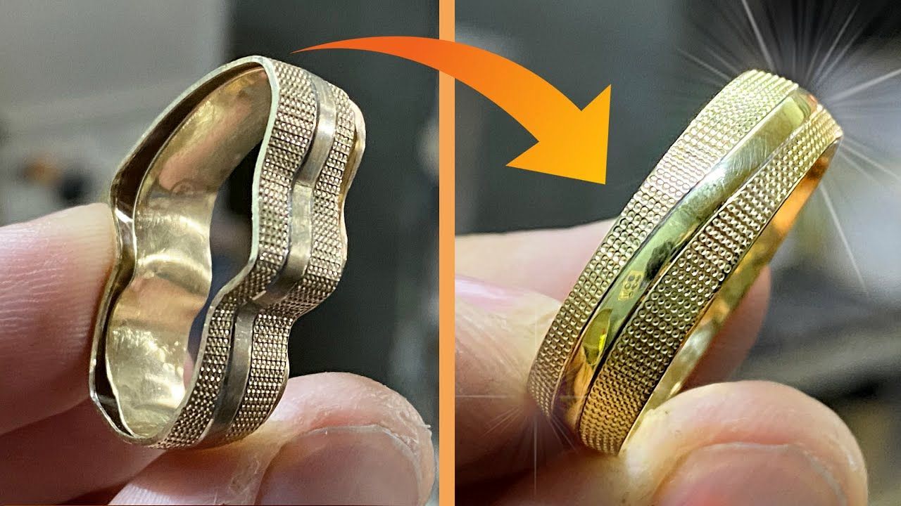(ویدئو) حلقه ازدواج های طلای له شده چگونه با دستگاه تعمیر می شوند؟