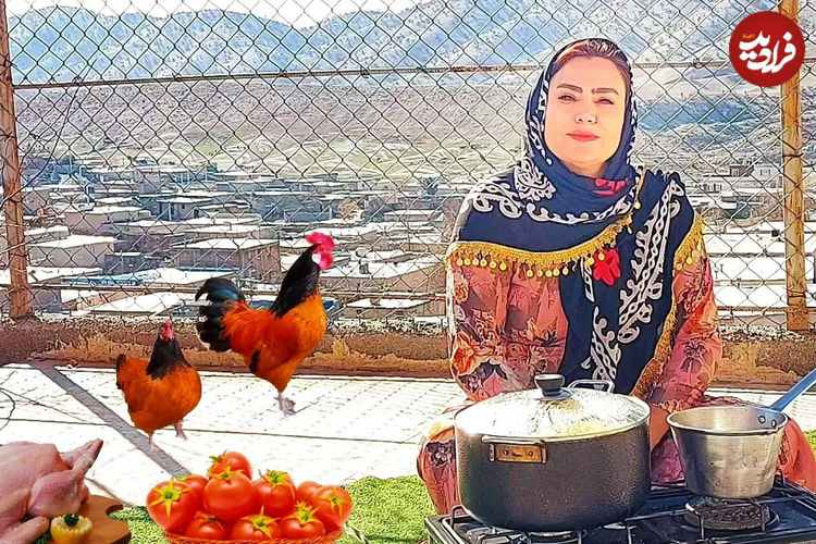 (ویدئو) غذای روستایی در ایران؛ پخت زرشک پلو با مرغ به روشی متفاوت