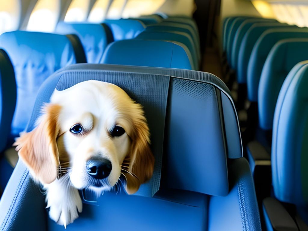 (ویدئو) حضور عجیب یک سگ بزرگ داخل هواپیما!
