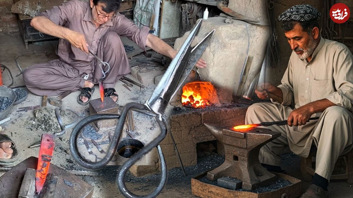 ببینید| مراحل دیدنی ساخت قیچی به روش سنتی در کارگاهی در پاکستان