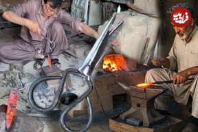 ببینید| مراحل دیدنی ساخت قیچی به روش سنتی در کارگاهی در پاکستان