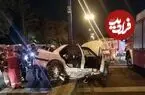 ببینید| تصاویری از برخورد خودرو سواری با تجمع مردمی در وکیل‌آباد مشهد