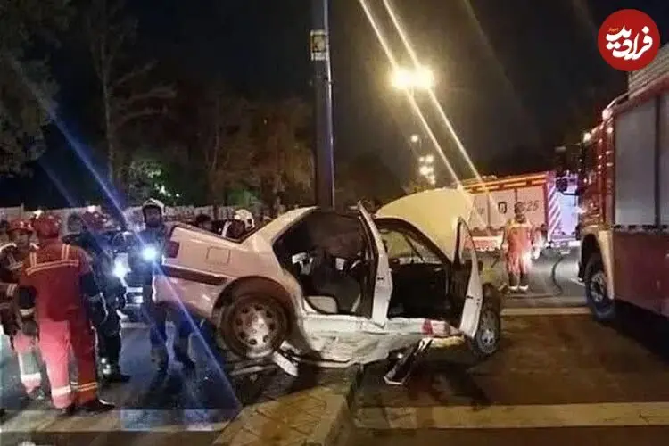 ببینید| تصاویری از برخورد خودرو سواری با تجمع مردمی در وکیل‌آباد مشهد