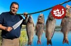 ببینید؛ غذای روستایی در آذربایجان؛ صید و کباب کردن ماهی کنار دریاچه