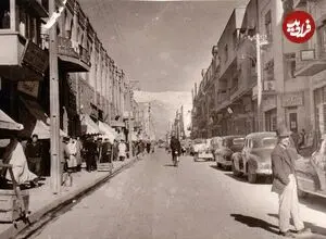 عکس| سفر به گذشته؛ یک تاکسی مرسدس بنز W180 در حال عبور از خیابان لاله زار؛ سال 46