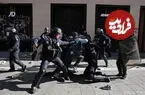 ببینید| فرار وحشتناک از بام مرکز تجاری مارسی