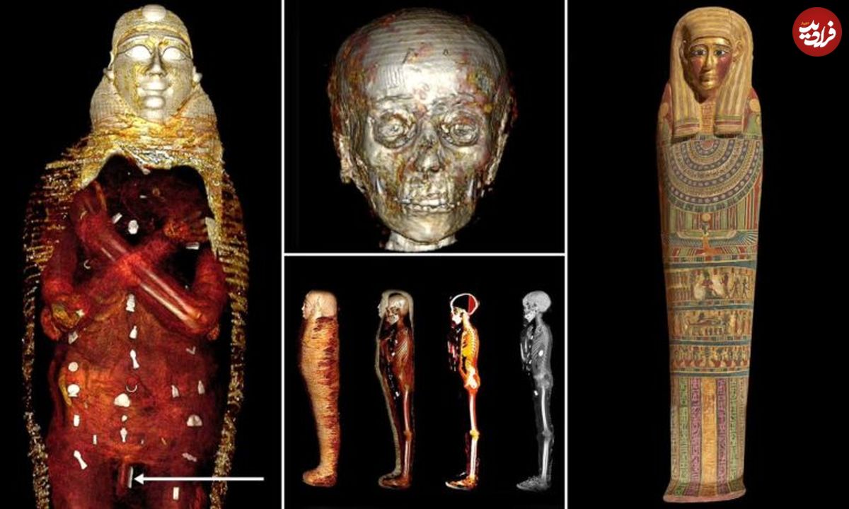 (تصاویر) مومیایی پسر طلایی؛ نوجوانی 2300 ساله با بیش از 49 طلسم عجیب!