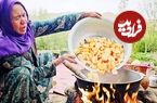 ببینید؛ غذای روستایی در افغانستان؛ پخت خوراک بادمجان و سیب زمینی در طبیعت