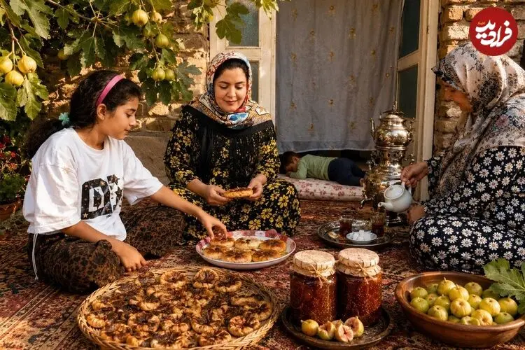 ببینید| غذای روستایی در ایران؛ پخت نان سنتی و مربای انجیر خانگی