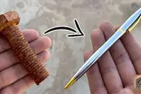 (ویدئو) تبدیل باورنکردنی یک پیچ زنگ زده به خودکار لاکچری