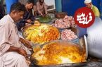 ببینید؛ غذای خیابانی در پاکستان؛ پخت پلو مخلوط محبوب مردم در کراچی