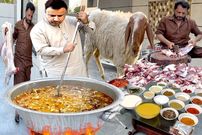 ببینید؛ غذای خیابانی در هند؛ پخت چلو گوشت بز در حیدرآباد