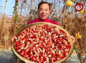 ببینید| غذای روستایی در چین؛ پخت نودل با خرچنگ آب شیرین