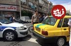 ببینید؛ تصادف عجیب خودروی سواری با ماشین پلیس حین بازرسی!