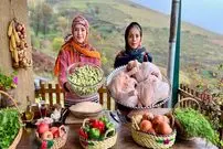 ببینید| غذای روستایی در ایران؛ پخت باقالی پلو با مرغ به روشی متفاوت
