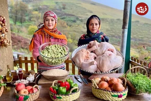ببینید| غذای روستایی در ایران؛ پخت باقالی پلو با مرغ به روشی متفاوت