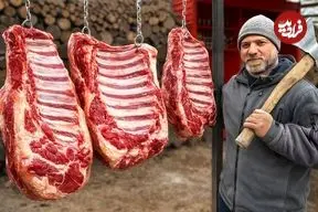 ببینید| غذای روستایی در آذربایجان؛ کباب کردن دنده گاو روی آتش و در طبیعت روستا
