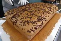 (ویدئو) فرآیند پخت و برش زدن یک کیک شکلاتی غول پیکر در کره جنوبسی