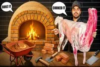 ببینید| غذای خیابانی در ایران؛ ساخت یک تنور سنتی و پخت بره کامل در آن 