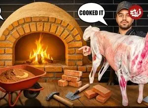 ببینید| غذای خیابانی در ایران؛ ساخت یک تنور سنتی و پخت بره کامل در آن 