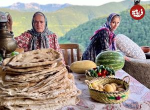 ببینید؛ غذای روستایی در ایران؛ پخت نان سنتی در تنور توسط بانوی روستایی