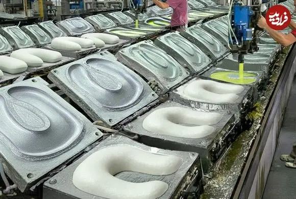 ببینید| مراحل تولید انبوه بالش مسافرتی با فوم در کارخانه ای در چین