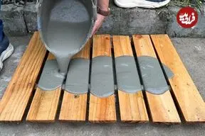 ببینید| نحوه درست کردن یک گلدان زیبا با پالت چوبی و سیمان در خانه