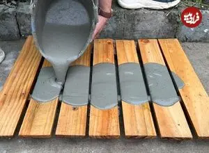 ببینید| نحوه درست کردن یک گلدان زیبا با پالت چوبی و سیمان در خانه