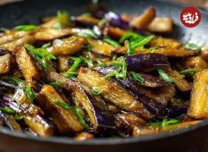 ببینید| طرز تهیه خوراک بادمجان ایتالیایی با سیر و سس سویا 