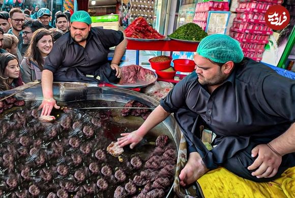 ببینید؛ غذای خیابانی در افغانستان؛ پخت 40 کیلو چپلی کباب محبوب در کابل 