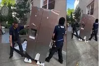 ببینید| ترفند جالبی برای جابجایی یخچال ساید بای ساید