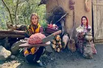 ببینید| غذای روستایی در ایران؛ پخت پلوی مخلوط با گردو و گوشت چرخ کرده در طبیعت