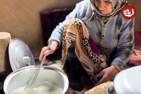 ببینید؛ غذای روستایی در ایران؛ دوشیدن شیر گاو، تهیه پنیر خانگی و پخت خشیل 
