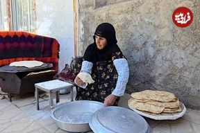 ببینید؛ غذای روستایی در ایران؛ تهیه نان سنتی ساجی و پخت خورشت با بوقلمون در روستا