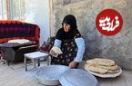 ببینید؛ غذای روستایی در ایران؛ تهیه نان سنتی ساجی و پخت خورشت با بوقلمون در روستا