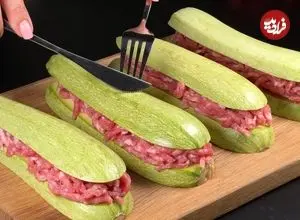 ببینید| طرز تهیه یک غذای ساده و جدید با کدو سبز و گوشت چرخ کرده