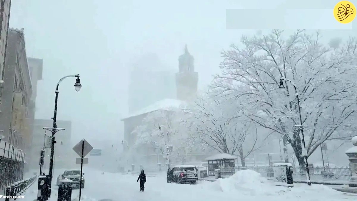 (ویدئو) نخستین طوفان و برف زمستانی در ماساچوست