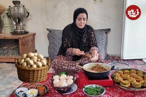 ببینید؛ غذای روستایی در ایران تهیه دلمه قارچ به روش یک بانوی روستایی
