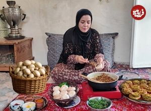 ببینید؛ غذای روستایی در ایران تهیه دلمه قارچ به روش یک بانوی روستایی