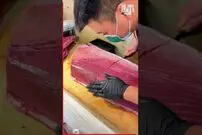 (ویدئو) تبحر اعجاب انگیز سرآشپز تایوانی در برش زدن ماهی تن