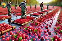 ببینید؛ مراحل دیدنی کاشت، برداشت و فرآوری کرنبری در مزارع پهناور آمریکا