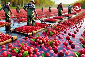 ببینید؛ مراحل دیدنی کاشت، برداشت و فرآوری کرنبری در مزارع پهناور آمریکا