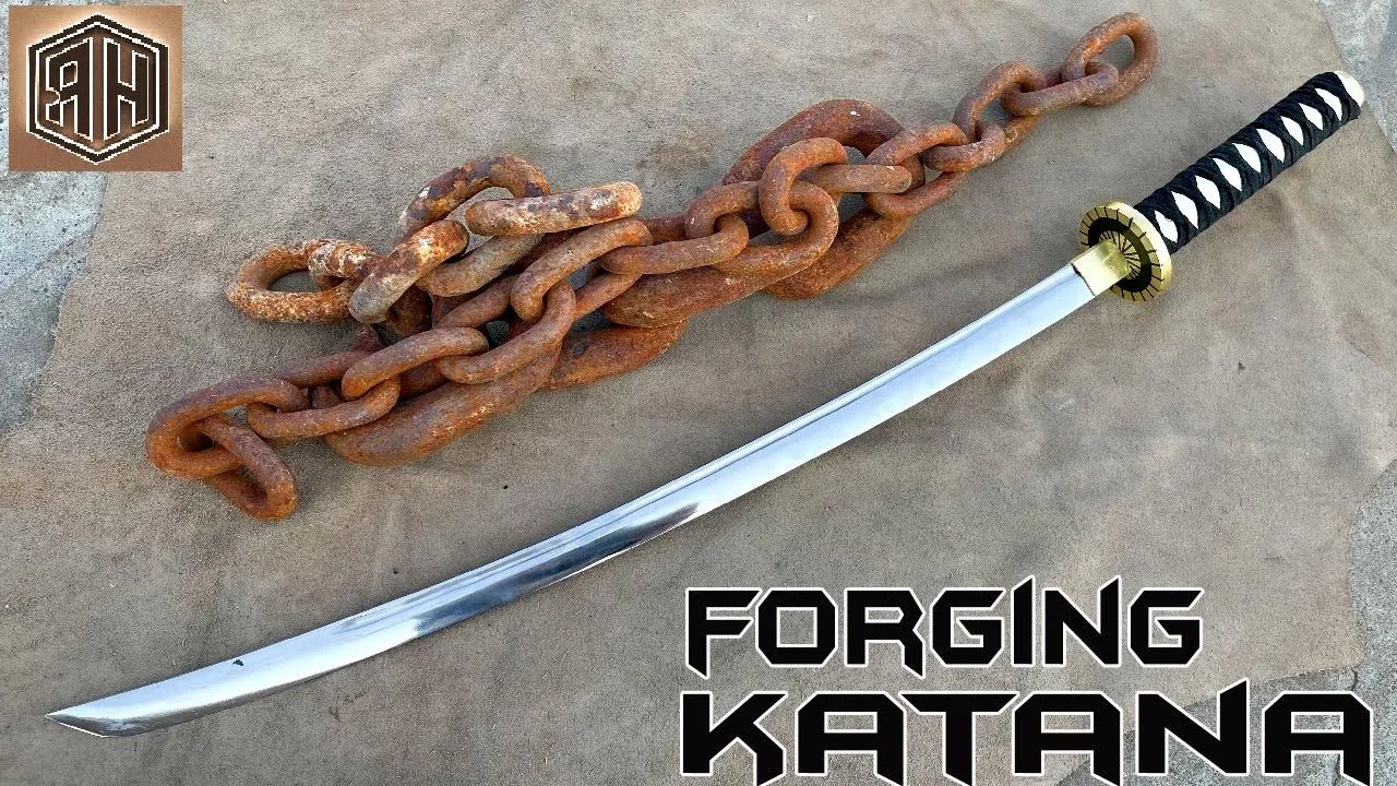 (ویدئو) فرآیند هیجان انگیز تبدیل زنجیر آهنی قدیمی به یک شمشیر ژاپنی جذاب
